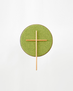 24k Gold Cross with Lime Green Fabric