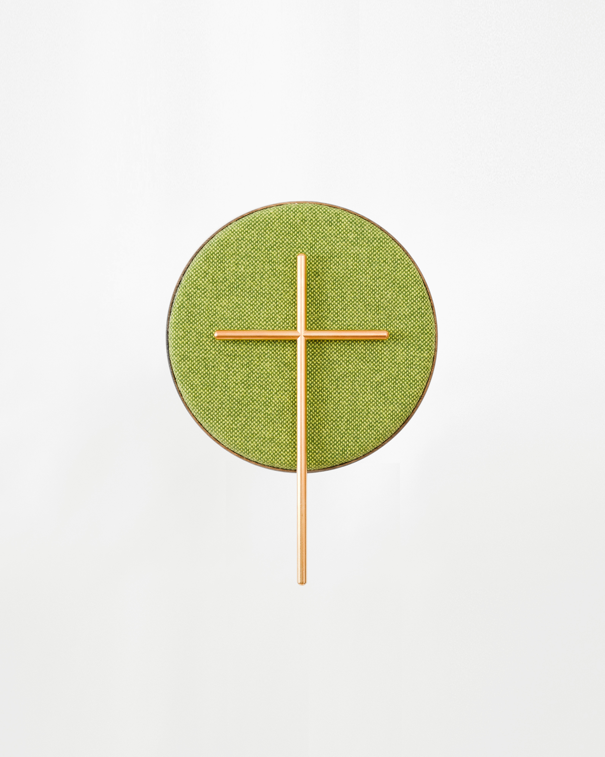 24k Gold Cross with Lime Green Fabric