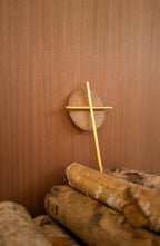 Brass Cross with White Oak Halo