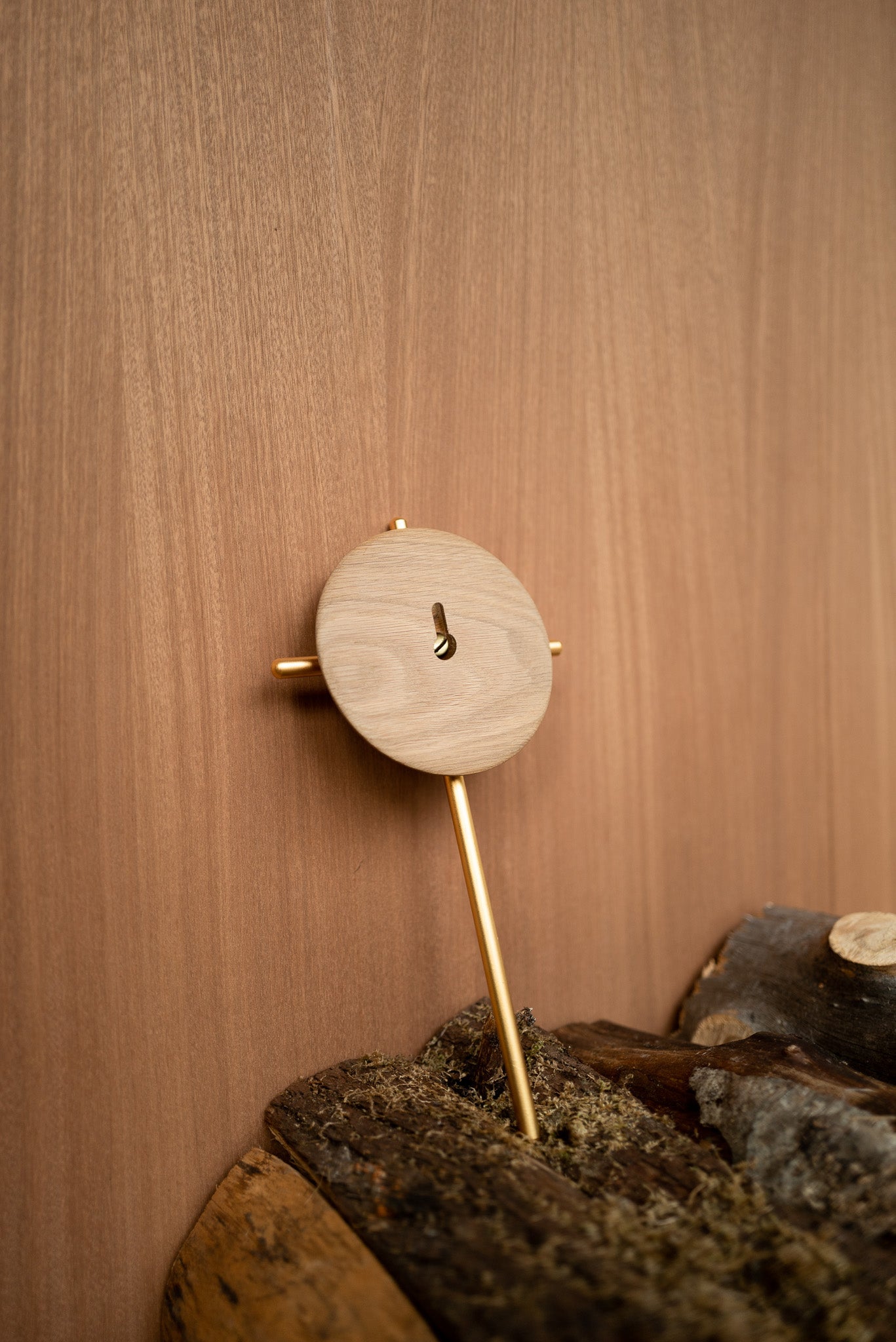 Brass Cross with White Oak Halo