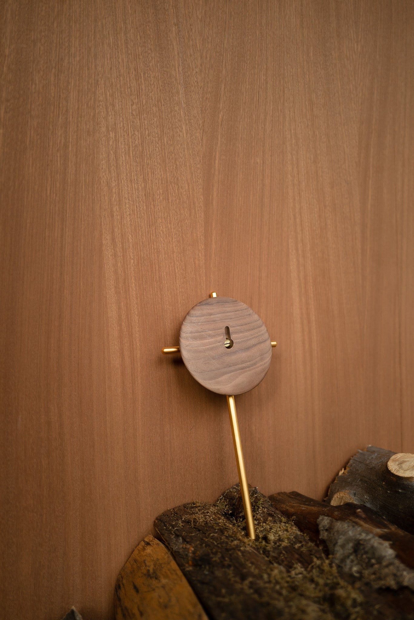 Brass Cross with Walnut Halo